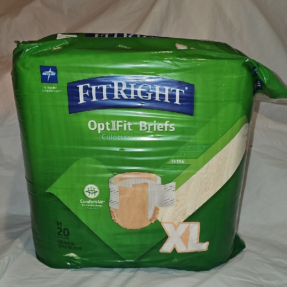 FitRight OptiFit Ultra Incontinence Briefs Unisex Heavy Absorbency XL 56in-64in